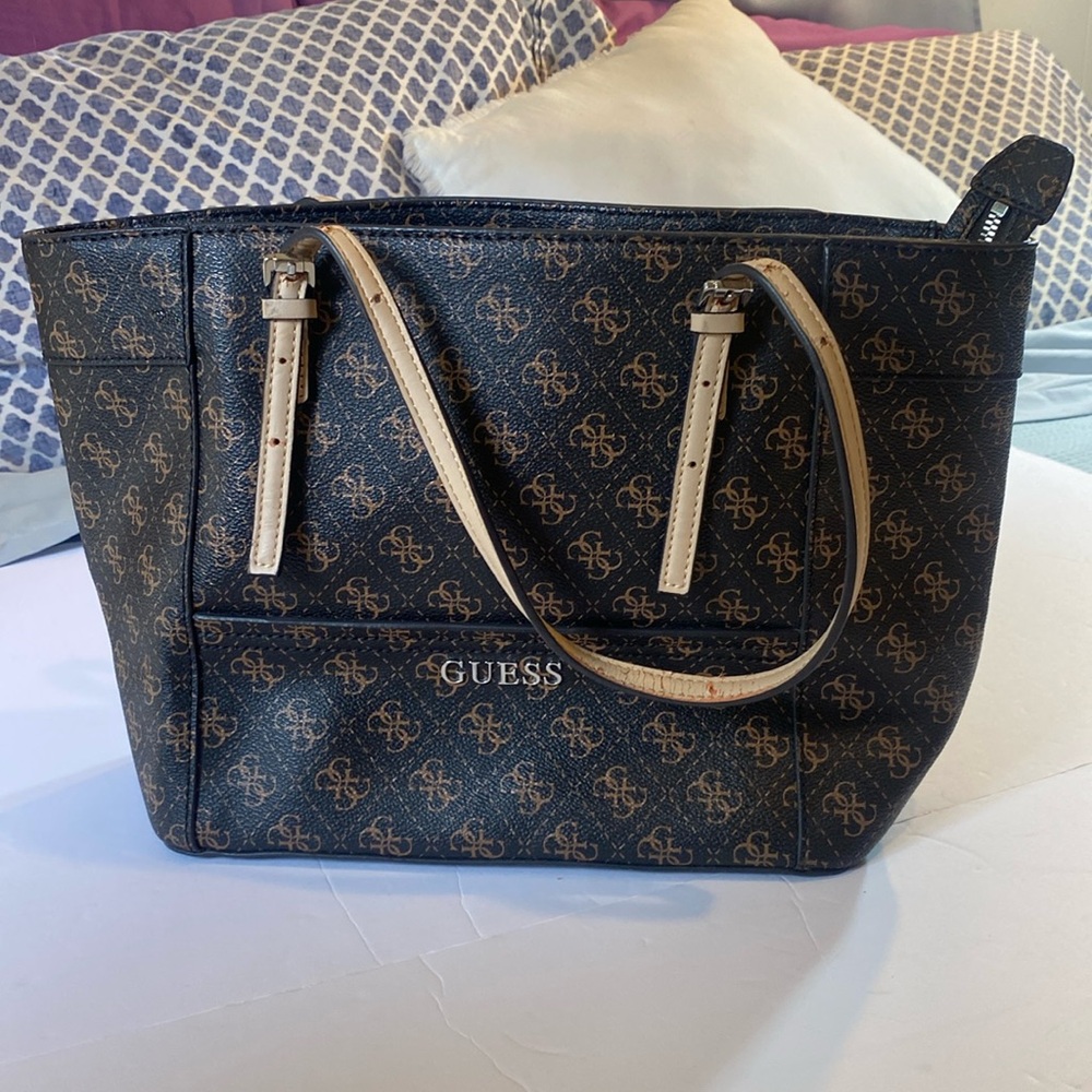 Guess Brown and Tan Tote Bag